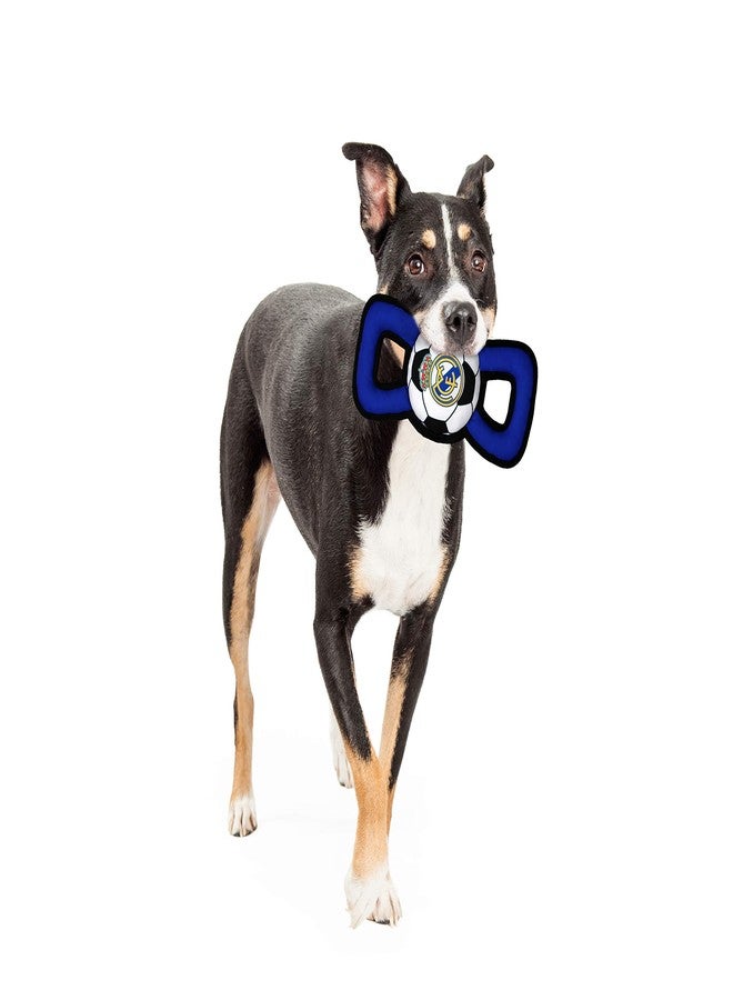 Pets First MLS Real Madrid DOG Field TUG TOY with SOCCER Football & built-in Squeaker, Tough DOG & CAT TOY in Team color - Image 3